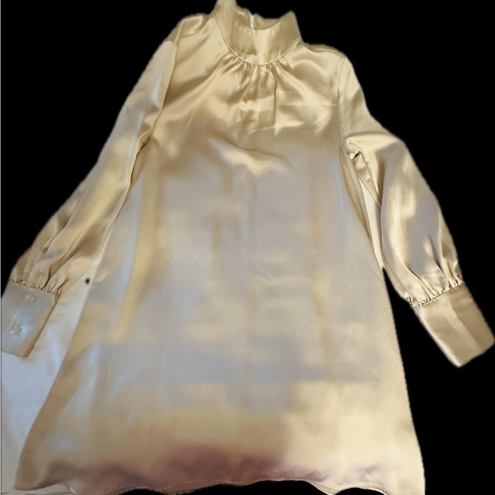 H&M Cream Satin Mini Dress